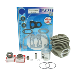 Cylinder Nikasil 51 mm + tłok uszczelki i łożyska do Husqvarna / Partner K750, K760 zestaw