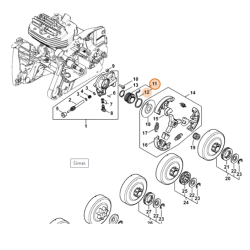 Ślimak pompki oleju do Stihl MS 661, MS 661 C-M, MS 661 C-M W