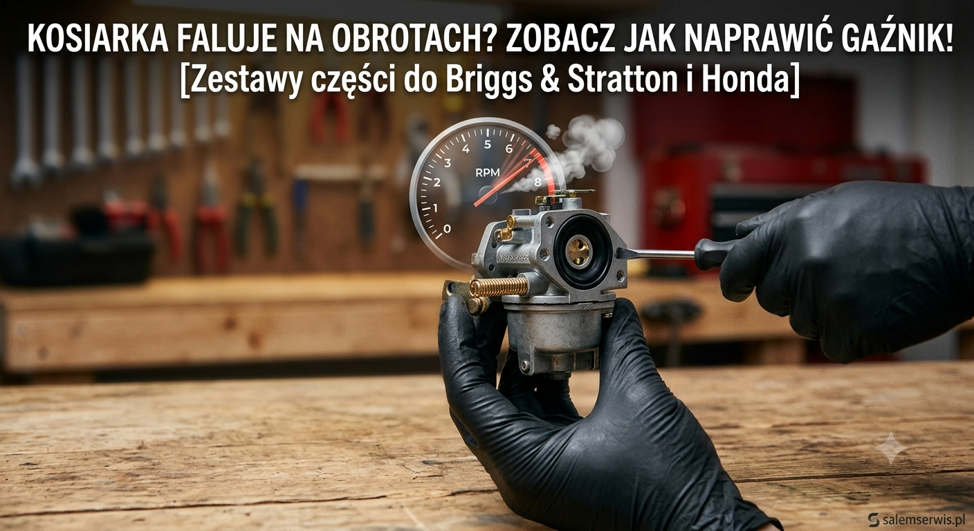 Kosiarka spalinowa faluje na obrotach lub gaśnie? Jak naprawić gaźnik Briggs & Stratton i Honda [Zestawy i kody części]