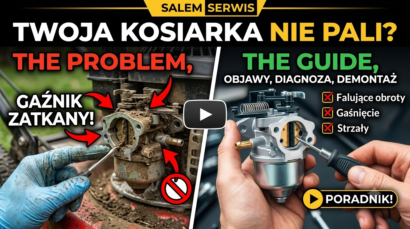 Uszkodzony i zatkany gaźnik w kosiarce oraz kosie: Objawy, Diagnoza, Demontaż