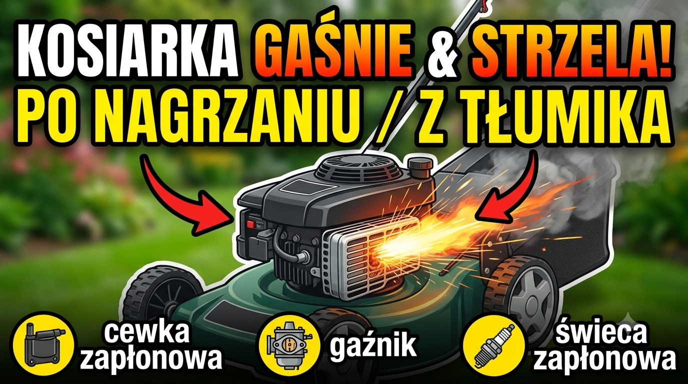 Kosiarka gaśnie po nagrzaniu lub strzela z wydechu? Diagnostyka